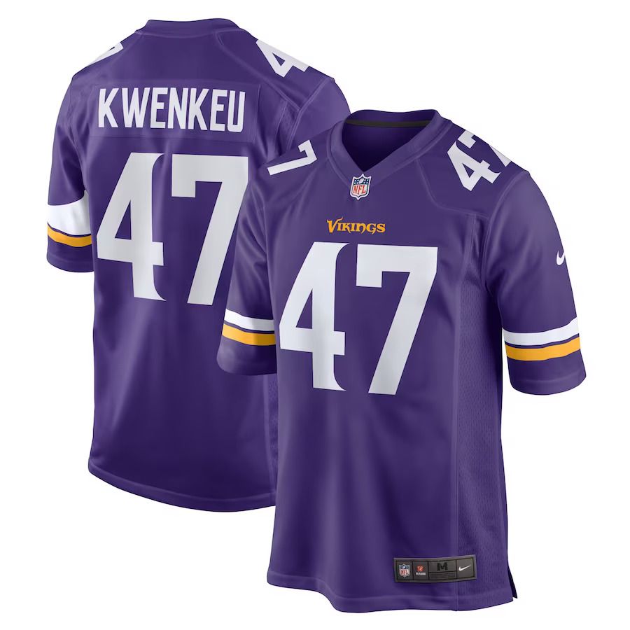 Men Minnesota Vikings #47 William Kwenkeu Nike Purple Home Game Player NFL Jersey
